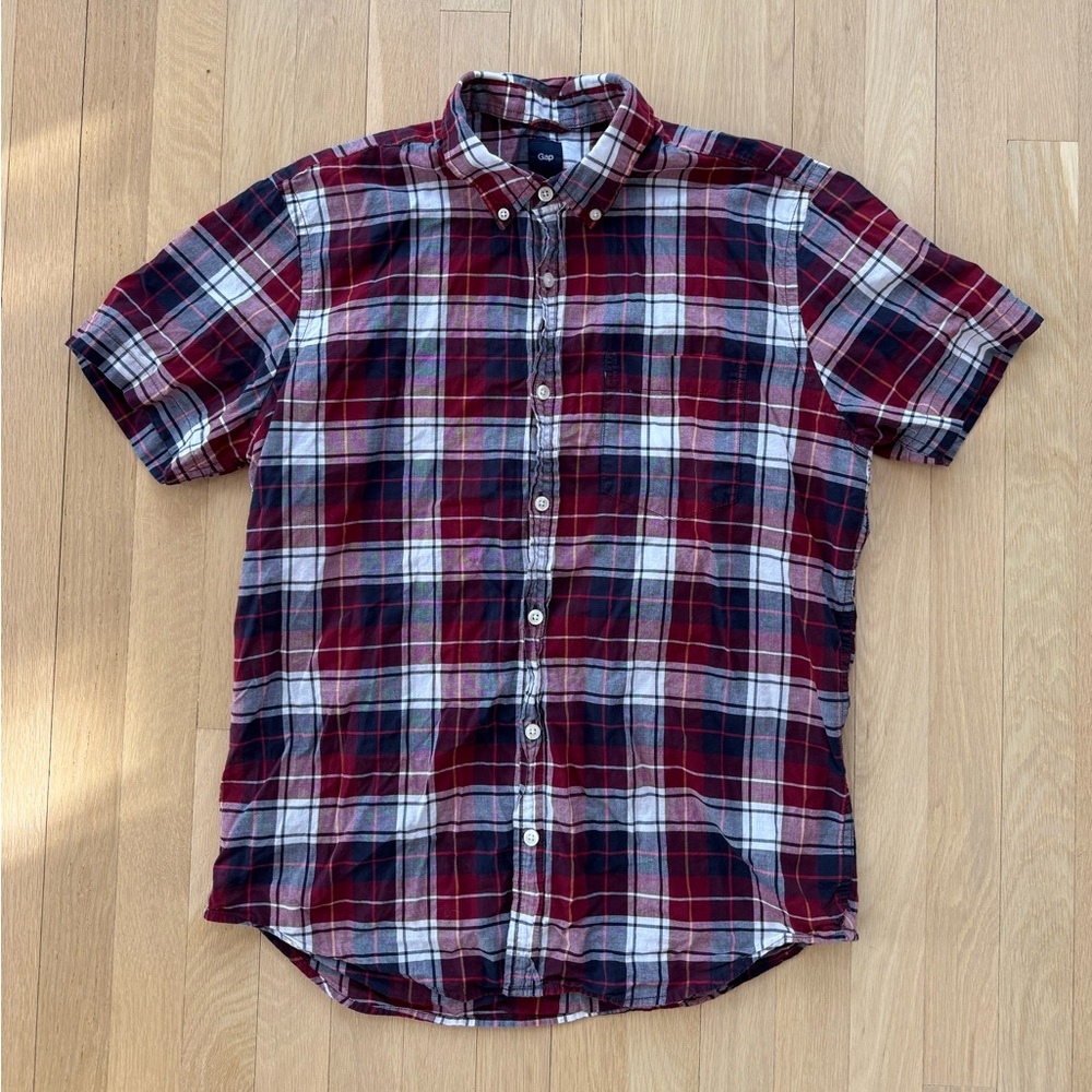 Gap madras short sleeve shirt